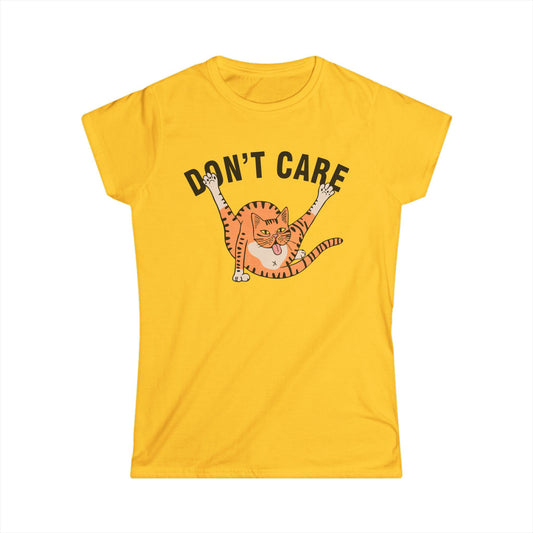 Don't Care Cat - Womans T