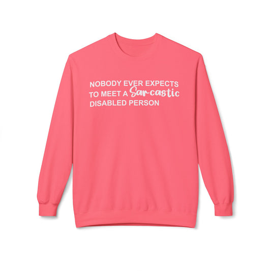 Disabled Sarcastic - White Design - Sweatshirt