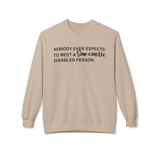 Disabled Sarcastic - Black Design - Sweatshirt